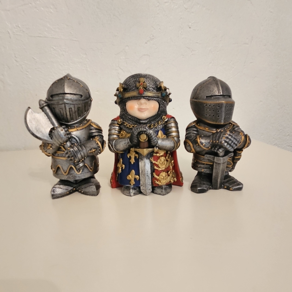 King Arthur, Sir Chopalot, Sir Fightalot Medieval Knights Figurines Collectible